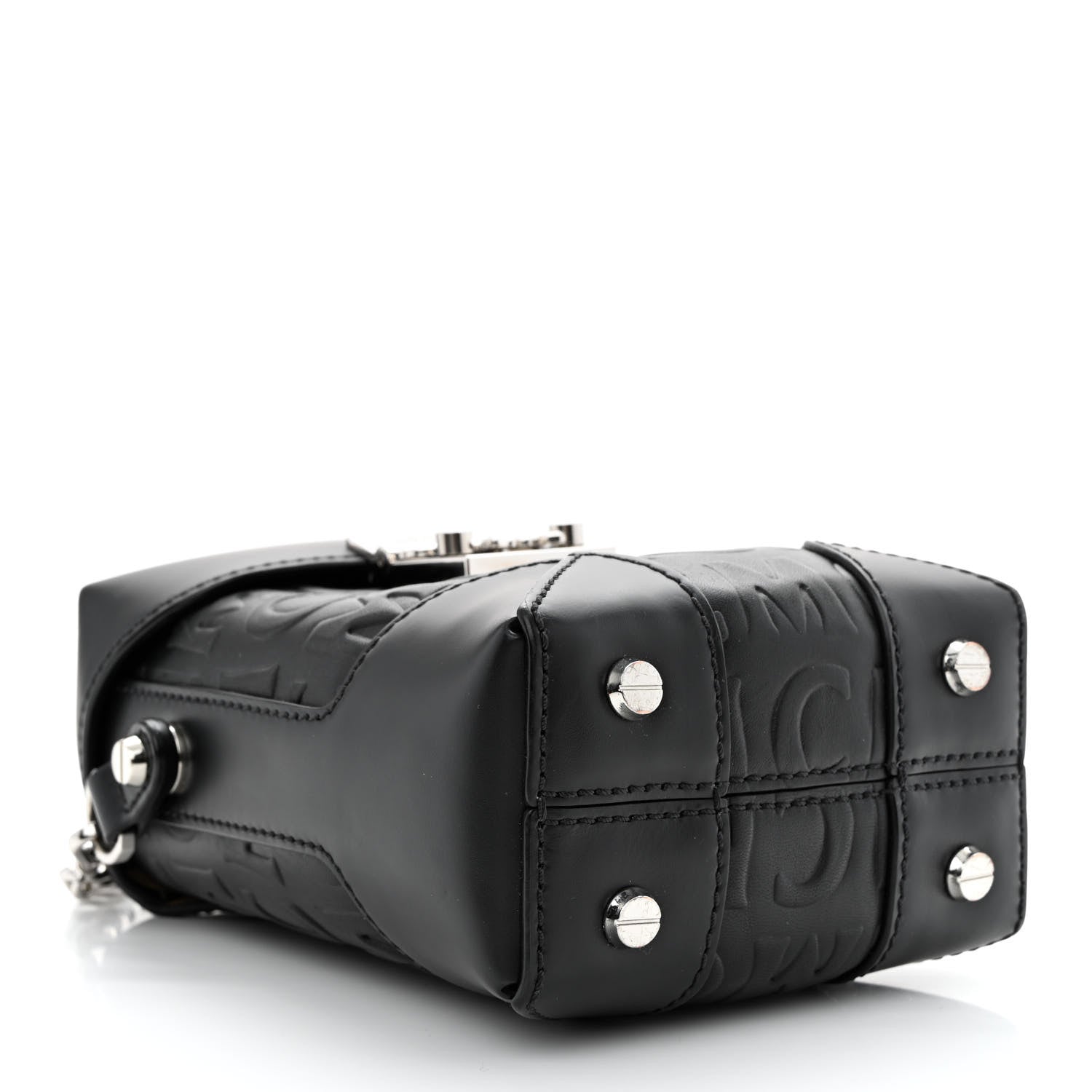 MCM Calfskin Ottomar Logo Mini Soft Berlin Crossbody Black 4 of 10