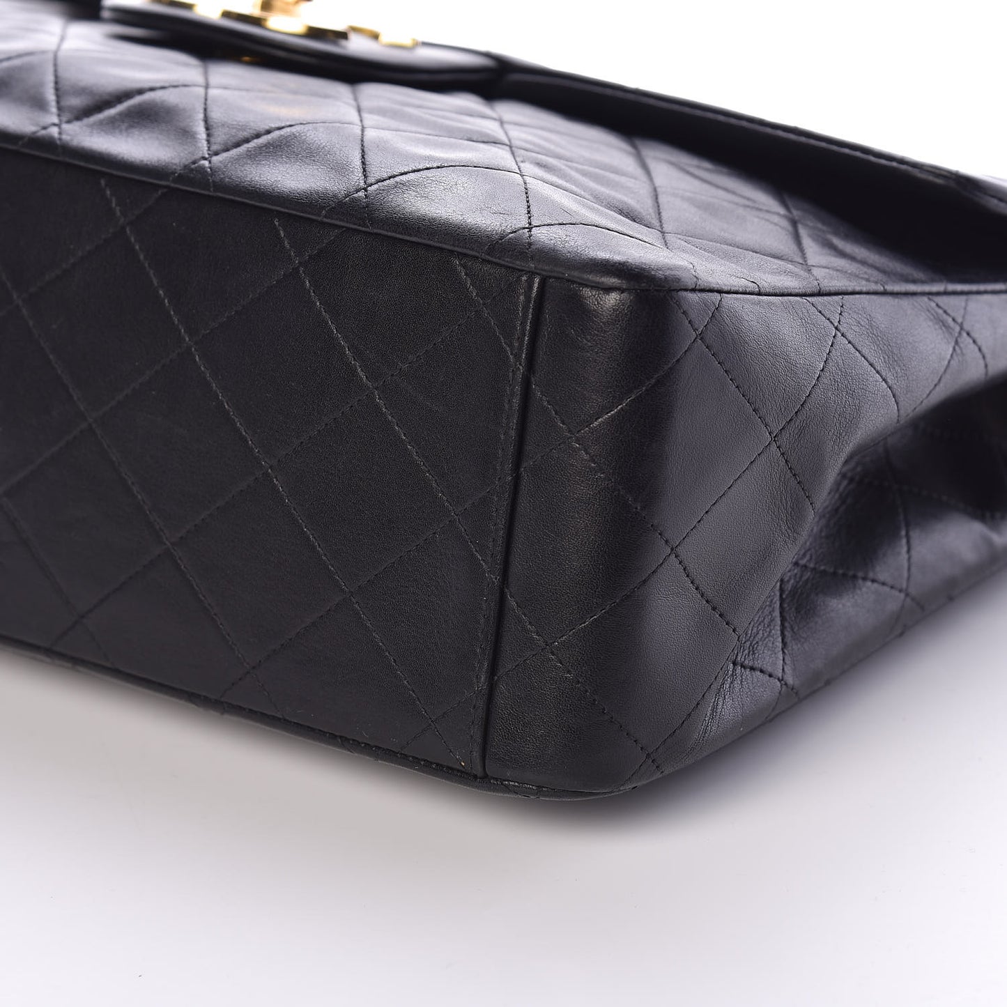 Lambskin Quilted XL Jumbo Single Flap Black