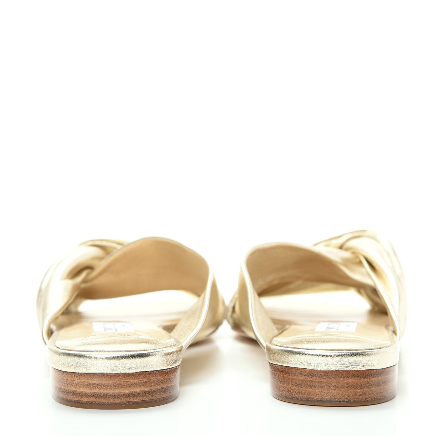 Metallic Nappa Narisa Flat Sandals 38.5 Champagne