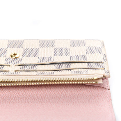 Louis Vuitton Damier Azur Emilie Wallet Rose Ballerine 6 of 8