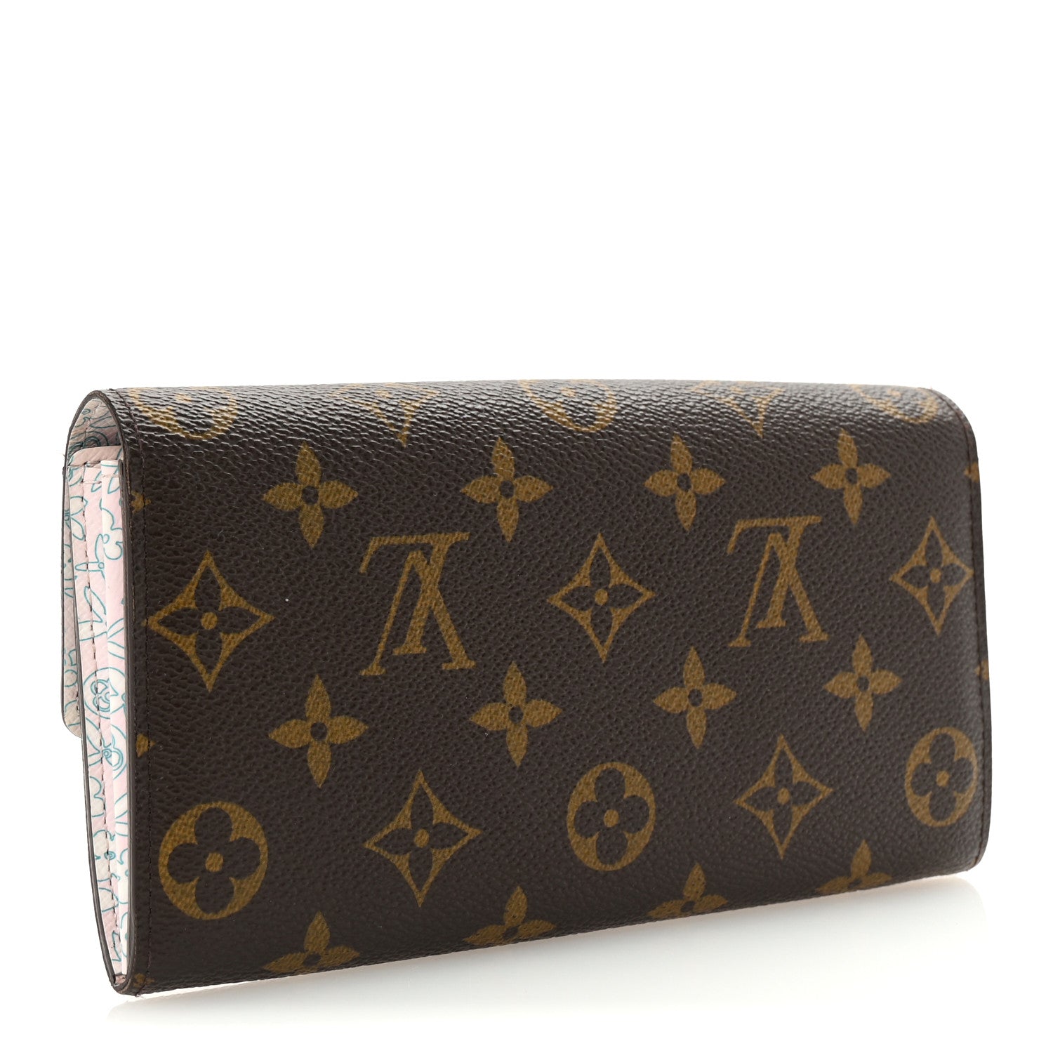 Louis Vuitton Monogram Fleuri Sarah Wallet Rose 3 of 6