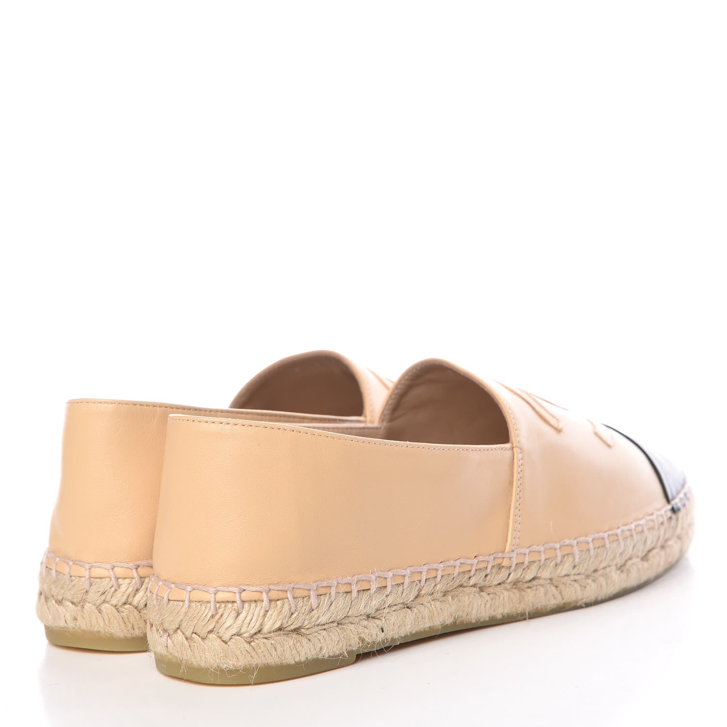 Chanel Lambskin CC Espadrilles 39 Beige Black 4 of 10