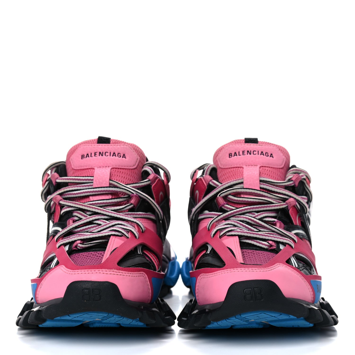 Balenciaga Mesh Nylon Metallic Fabric Womens Track Sneakers 40 Pink Blue 2 of 11