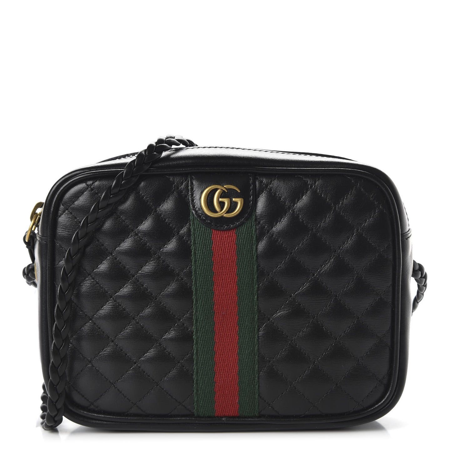 Calfskin Trapuntata Web Mini GG Shoulder Bag Black