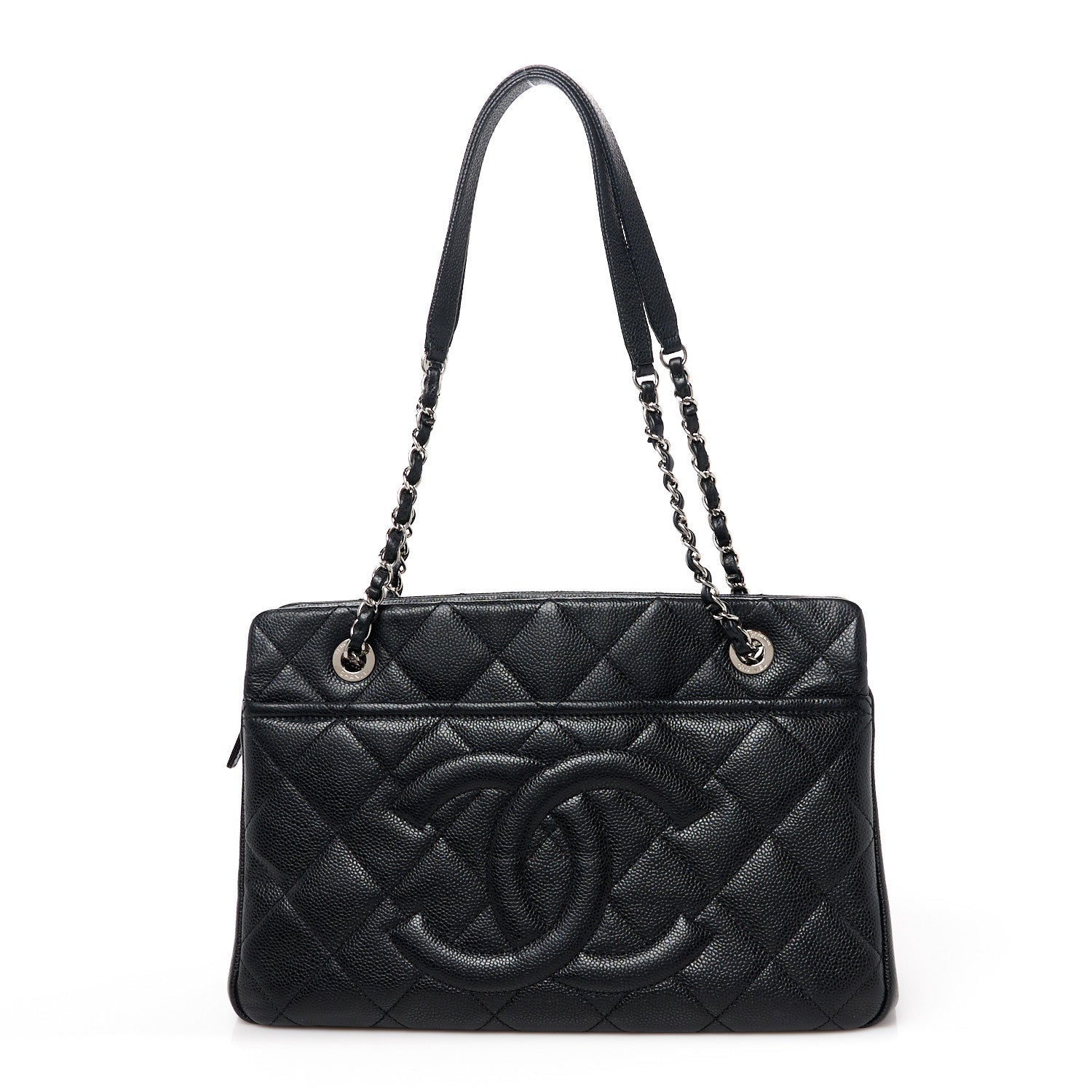 Chanel Caviar Quilted CC Timeless Soft Tote Black 1 of 10
