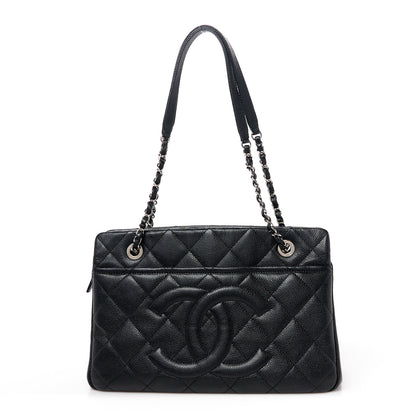Chanel Caviar Quilted CC Timeless Soft Tote Black 1 of 10