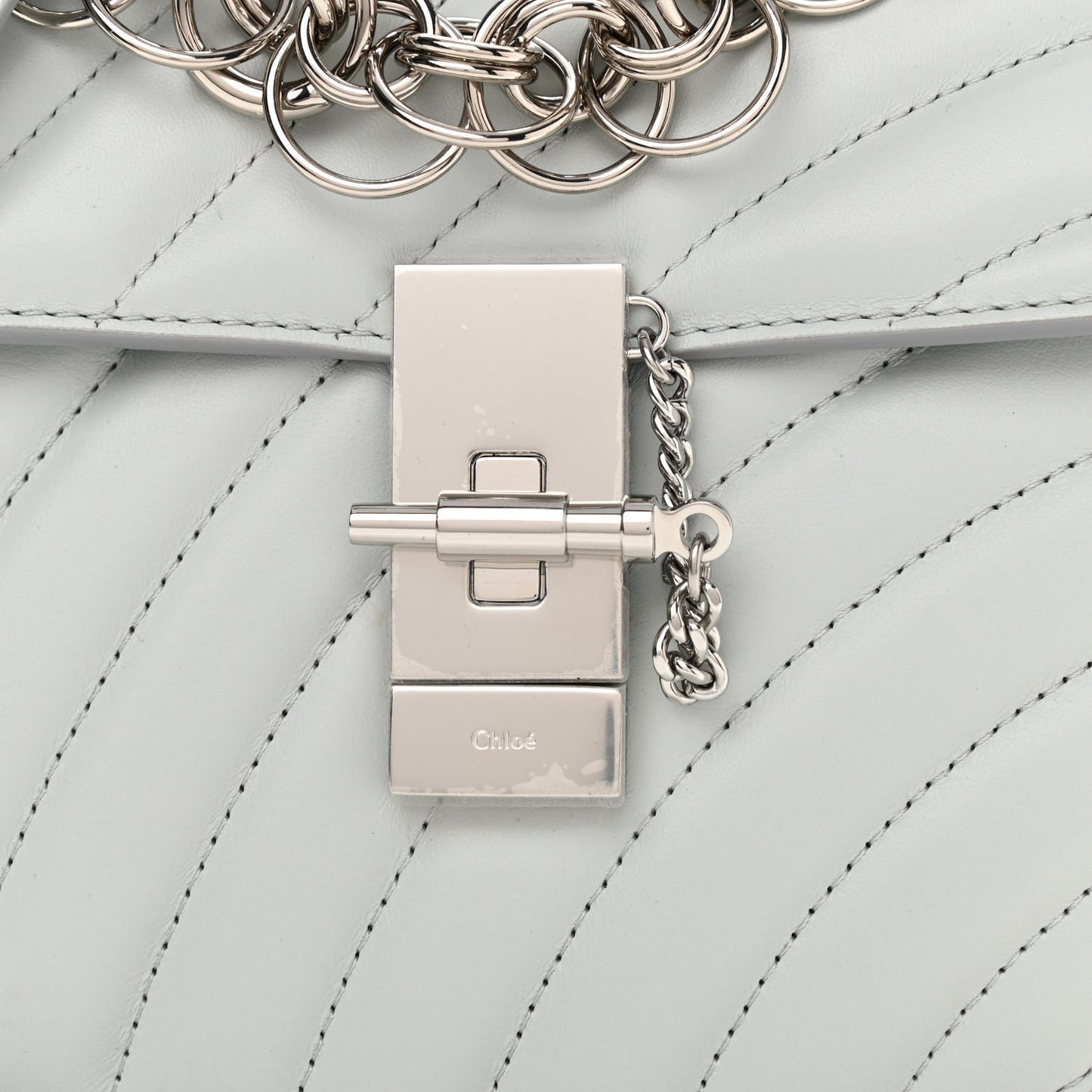 Calfskin Quilted Mini Drew Bijou Shoulder Bag Airy Grey
