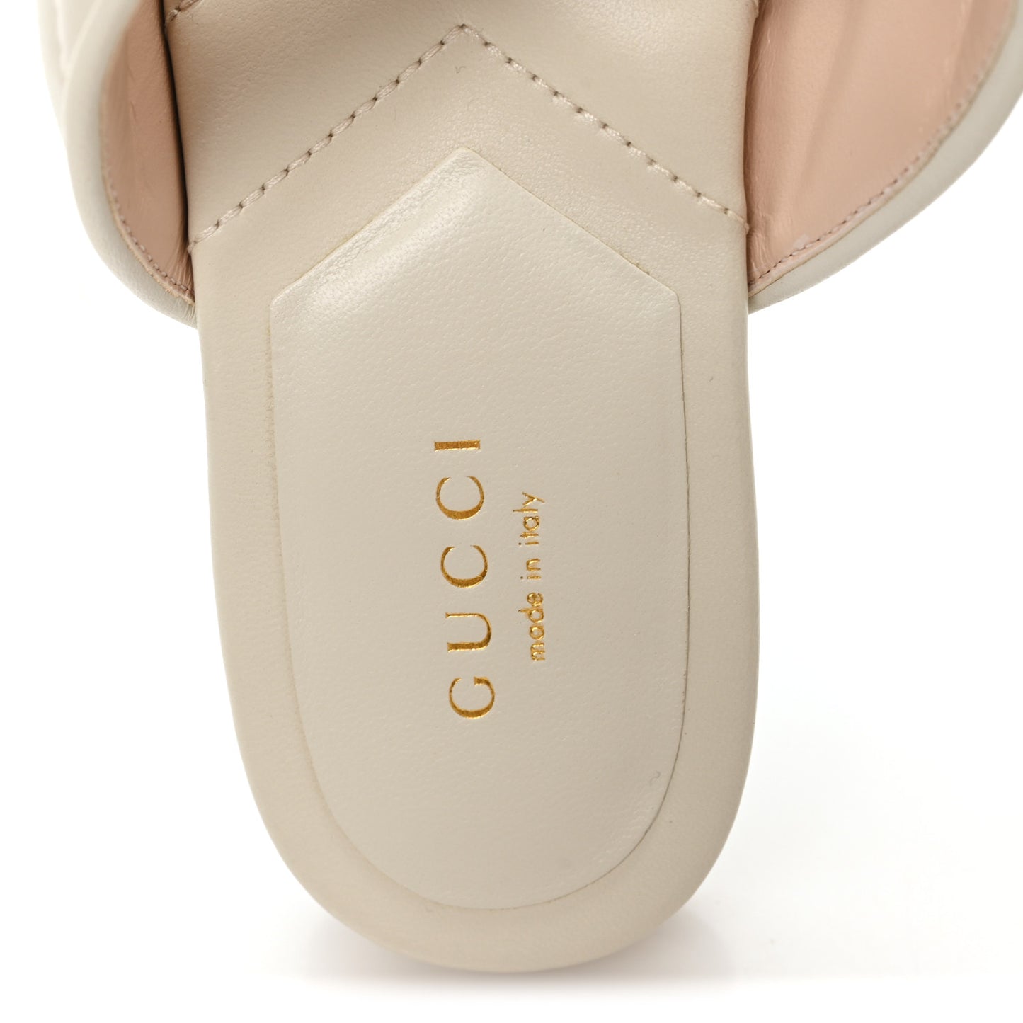 Nappa Charlotte Double G Marmont Thong Sandals 38 Mystic White