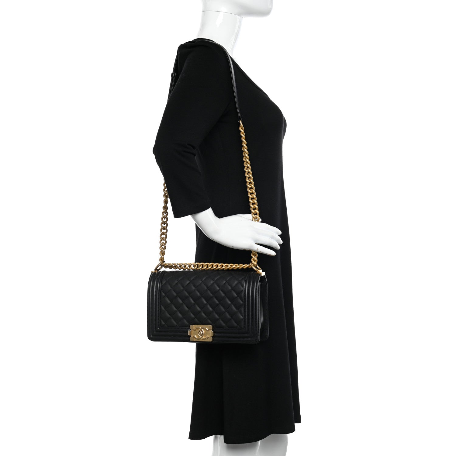 Chanel Lambskin Quilted Medium Boy Flap Black 2 of 15