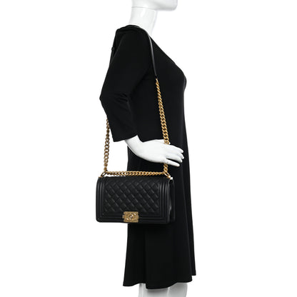 Chanel Lambskin Quilted Medium Boy Flap Black 2 of 15