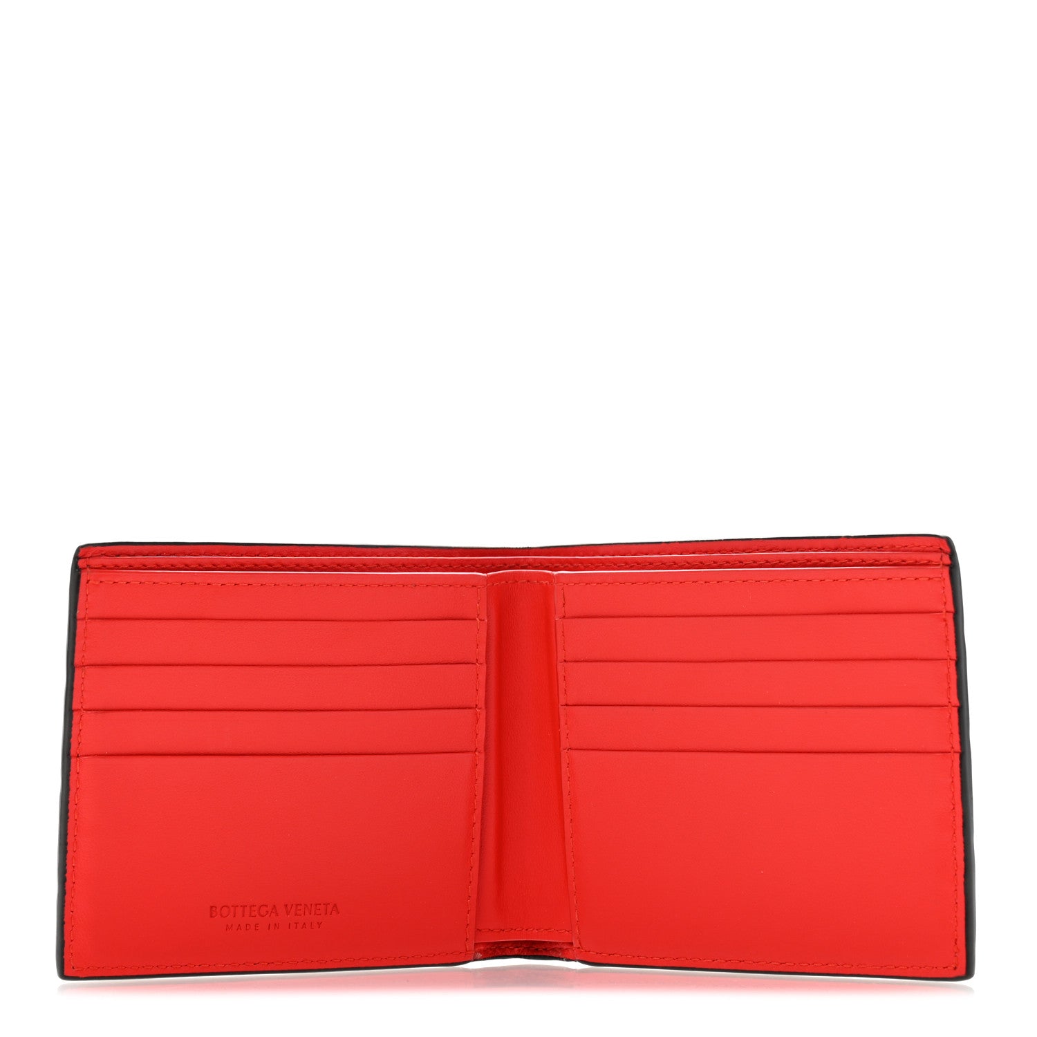 Bottega Veneta Nappa Maxi Intrecciato Bi-Fold Wallet Ebene Red 5 of 10
