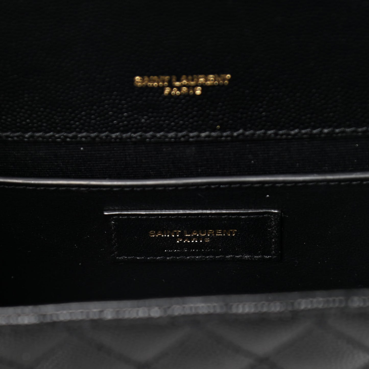 Grain De Poudre Textured Mixed Matelasse Triquilt Medium Monogram Satchel Black