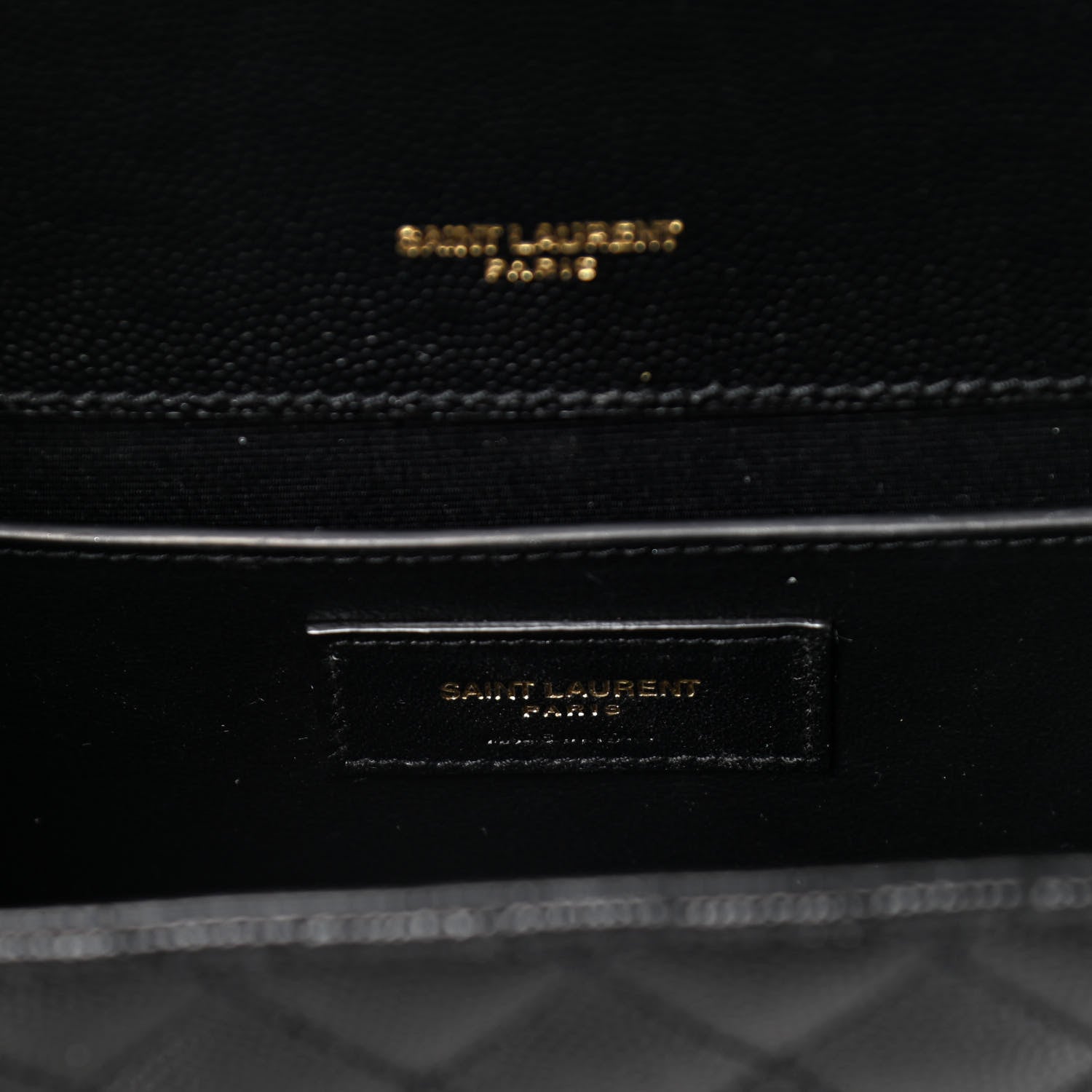 Saint Laurent Grain De Poudre Textured Mixed Matelasse Triquilt Medium Monogram Satchel Black 6 of 17