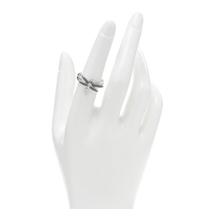Tiffany 18K White Gold Diamond Dragonfly Ring 54 6.75 2 of 5