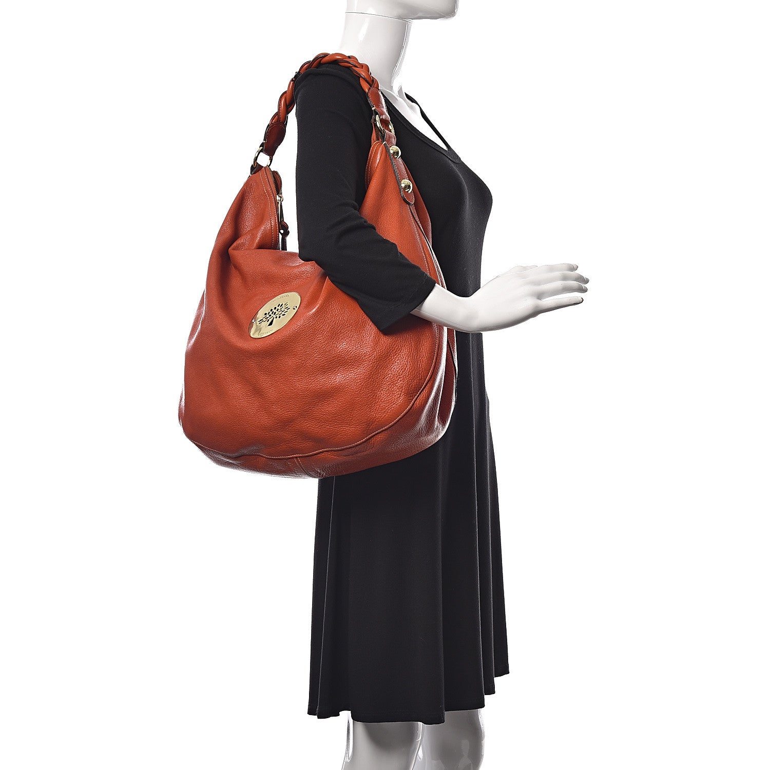 Mulberry Soft Spongy Calfskin Large Daria Hobo Burnt Orange 2 of 11