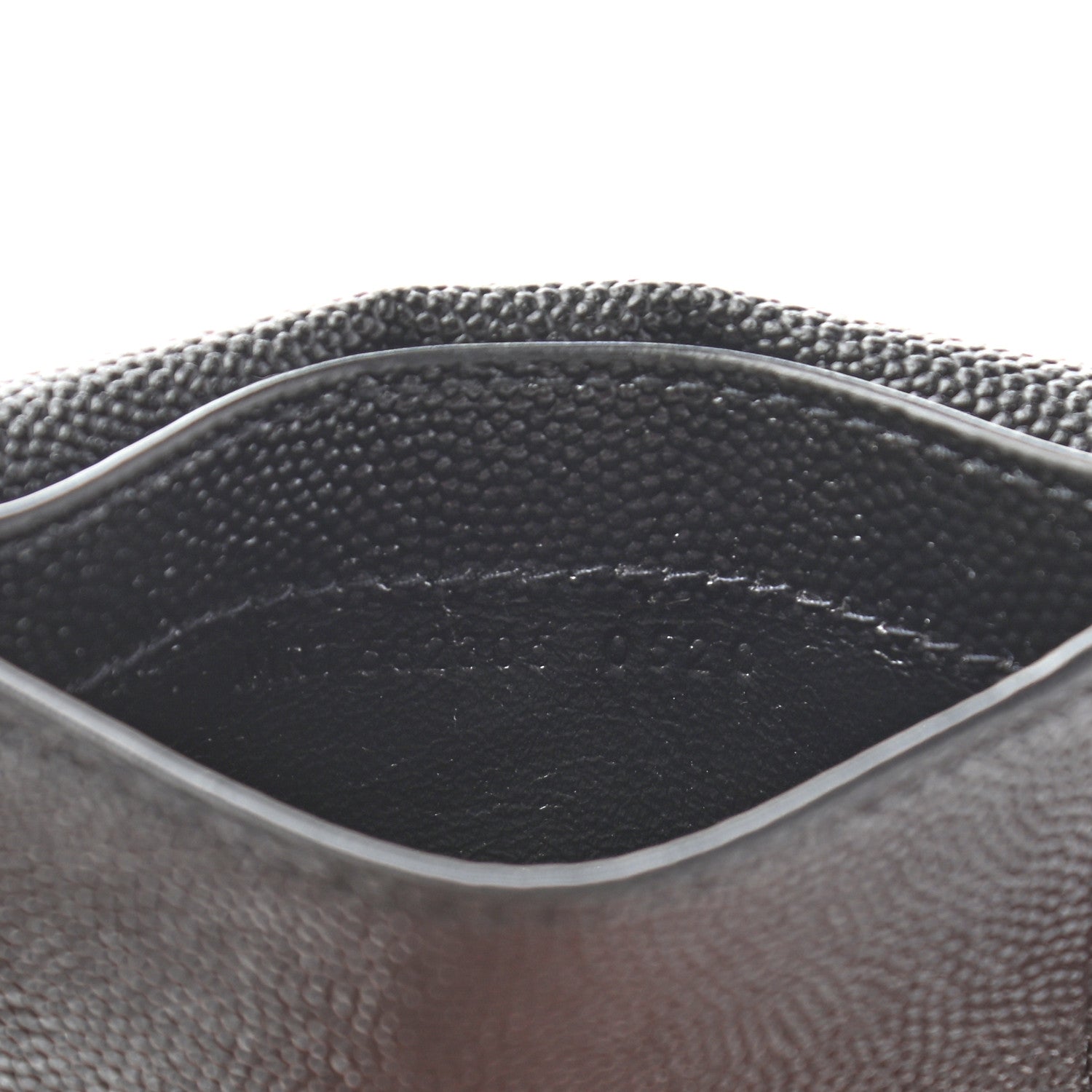 Saint Laurent Grain De Poudre Uptown Monogram Card Case Black 7 of 7