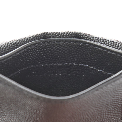 Saint Laurent Grain De Poudre Uptown Monogram Card Case Black 7 of 7