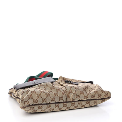 Gucci Monogram Web Medium Double Pocket Messenger Bag Dark Brown 3 of 9