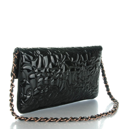 Chanel Patent Camellia Embossed Mini Flap Black 3 of 8