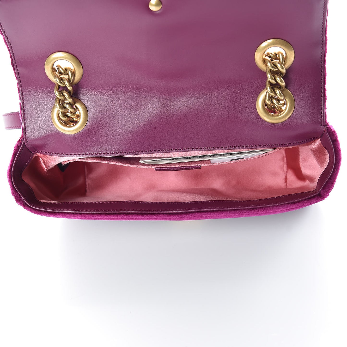 Velvet Matelasse Mini GG Marmont Shoulder Bag Fuchsia Violet Cyclamen