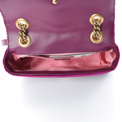 Gucci Velvet Matelasse Mini GG Marmont Shoulder Bag Fuchsia Violet Cyclamen 5 of 9