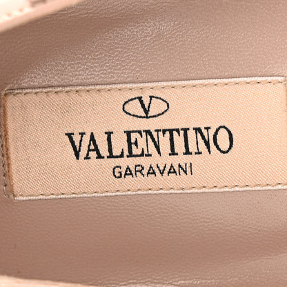 Valentino Garavani Calfskin Lacquered Monochrome Rockstud Ballerina Flats 38 Poudre 15 of 26