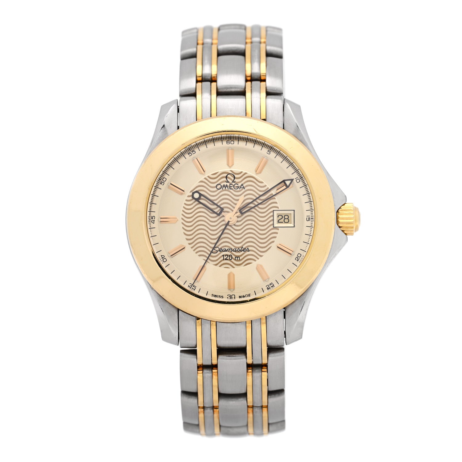 OMEGA 腕時計 クォーツ シルバー/ゴールド Omega Stainless Steel 18K Yellow Gold 36mm Seamaster 120M Quartz