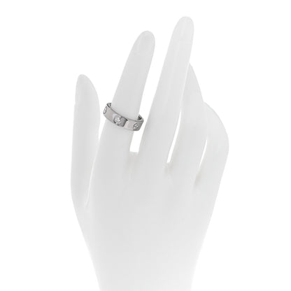 Cartier 18K White Gold 3 Diamond 5.5mm LOVE Ring 54 6.75 2 of 4