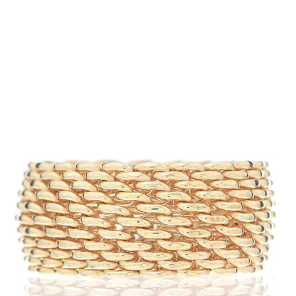 Tiffany 18K Yellow Gold Wide Somerset Mesh Ring 56 7.5 3 of 5