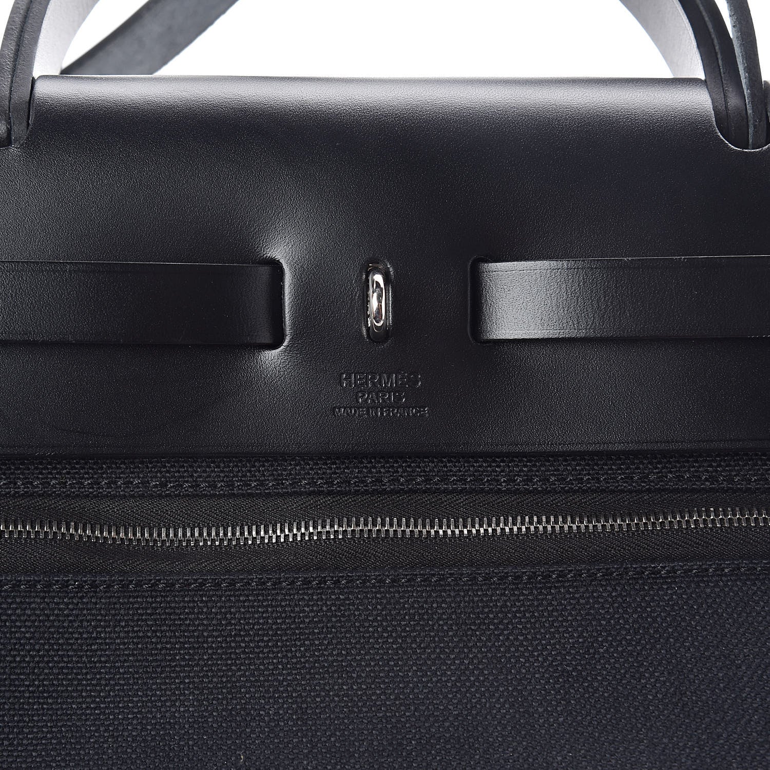 Hermes Military Toile Vache Hunter Herbag Zip PM 31 Black 8 of 10