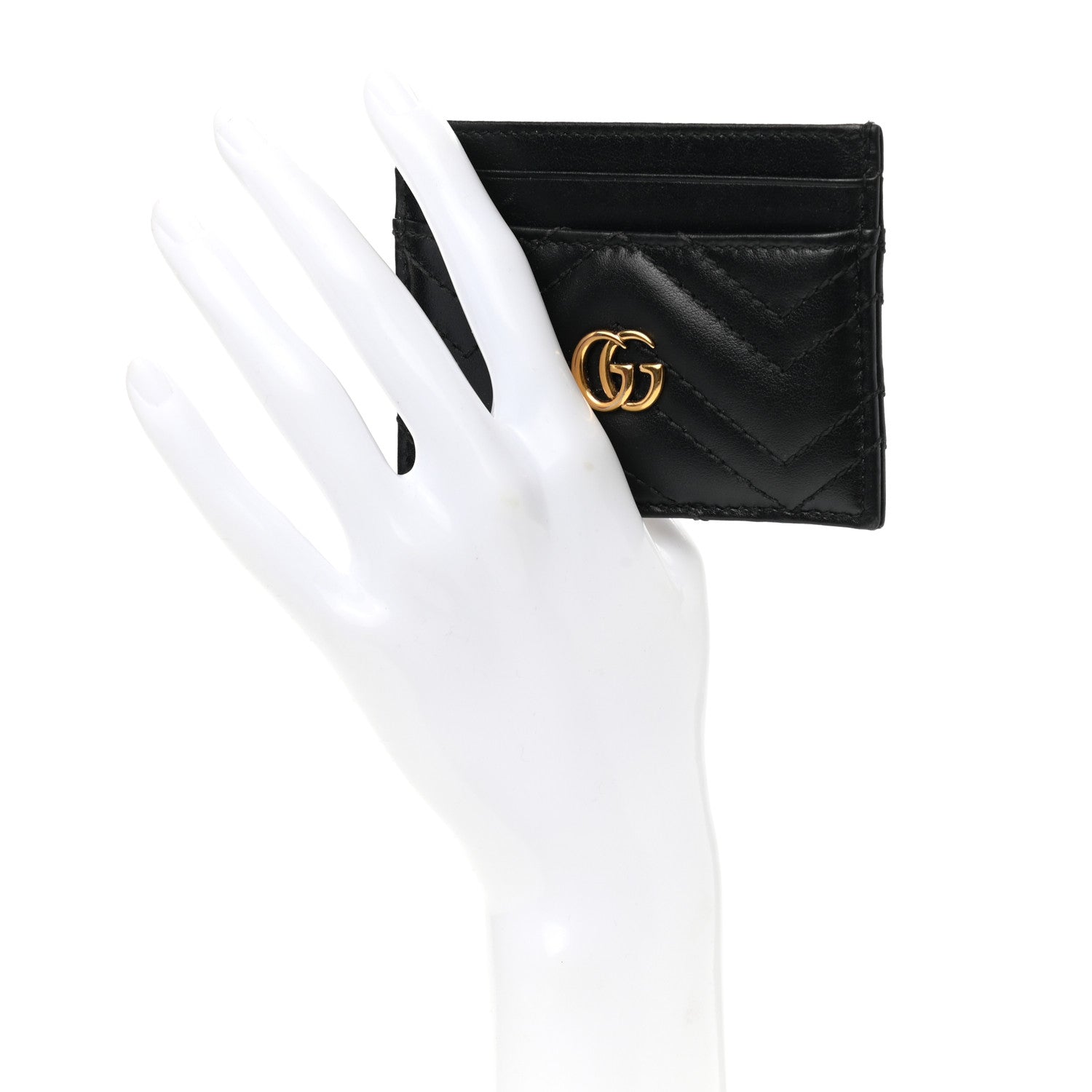 Gucci Calfskin Matelasse GG Marmont Card Holder Black 2 of 7