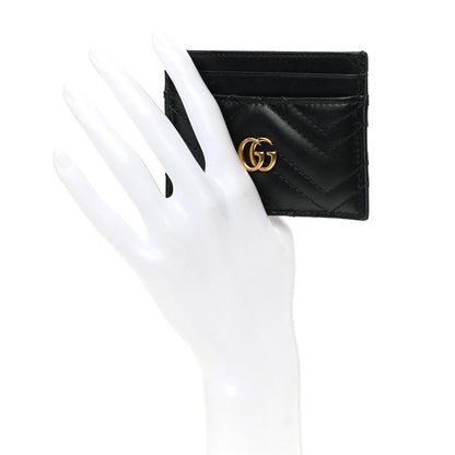 Gucci Calfskin Matelasse GG Marmont Card Holder Black 2 of 7