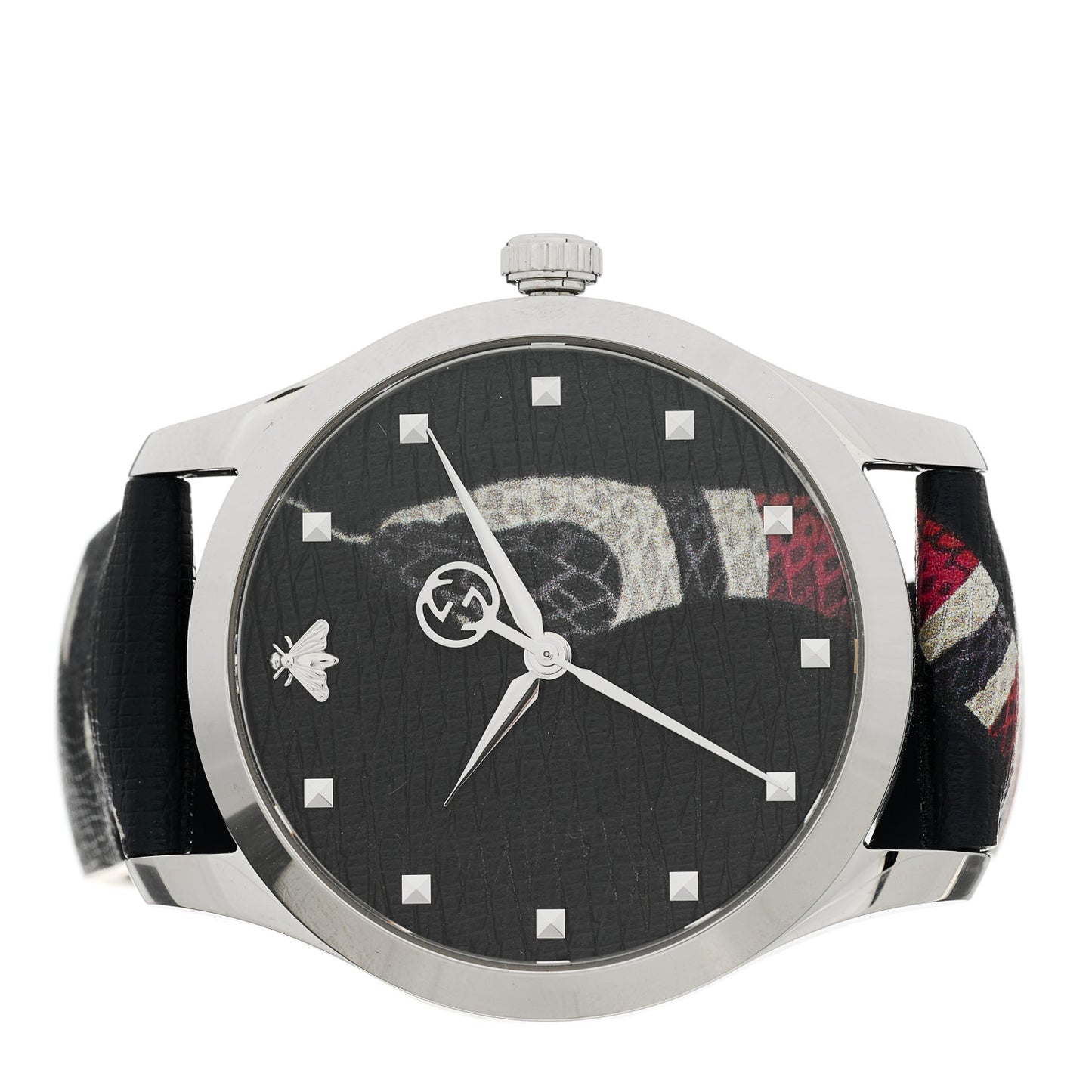 Stainless Steel Calfskin 38mm Le Marche Des Merveilles Snake Quartz Watch Black