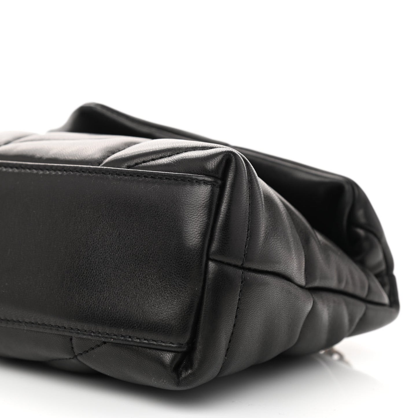 Lambskin Quilted Toy Loulou Puffer Monogram Chain Satchel Black
