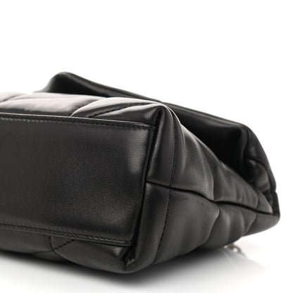 Saint Laurent Lambskin Quilted Toy Loulou Puffer Monogram Chain Satchel Black 8 of 9