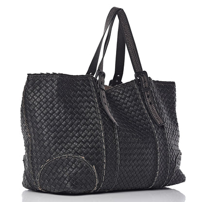 Bottega Veneta Cervo Intrecciato Large Shopping Tote Black 3 of 9