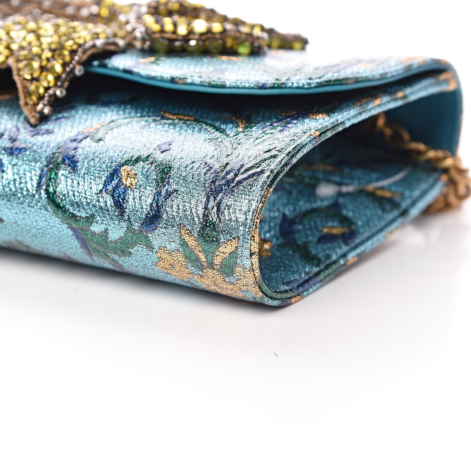 Gucci Brocade Broadway Clutch Bag Azure 9 of 9