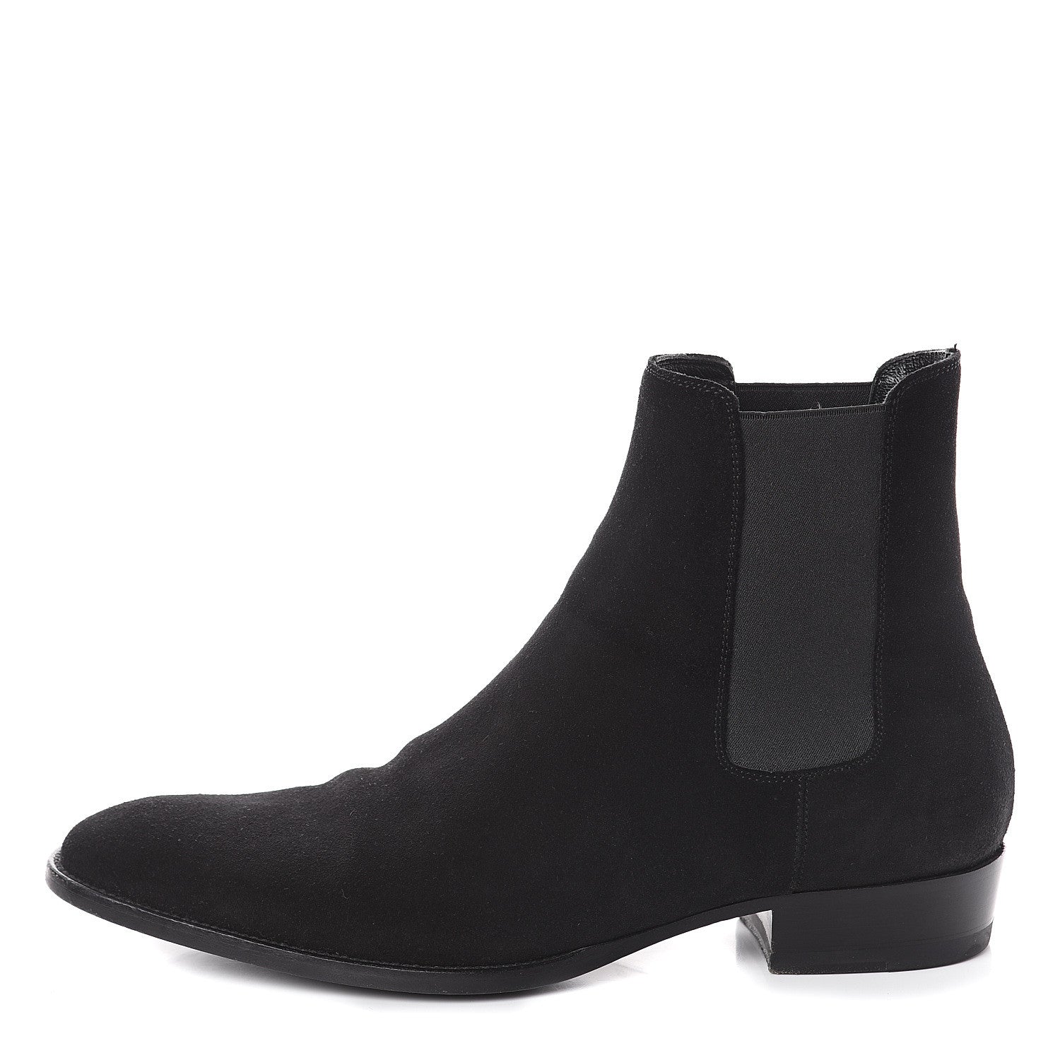 Saint Laurent Suede Mens Wyatt Chelsea Boots 41.5 Black 1 of 6