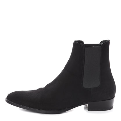 Saint Laurent Suede Mens Wyatt Chelsea Boots 41.5 Black 1 of 6