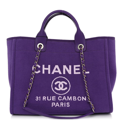 Chanel Mixed Fibers Small Deauville Tote Purple 1 of 10