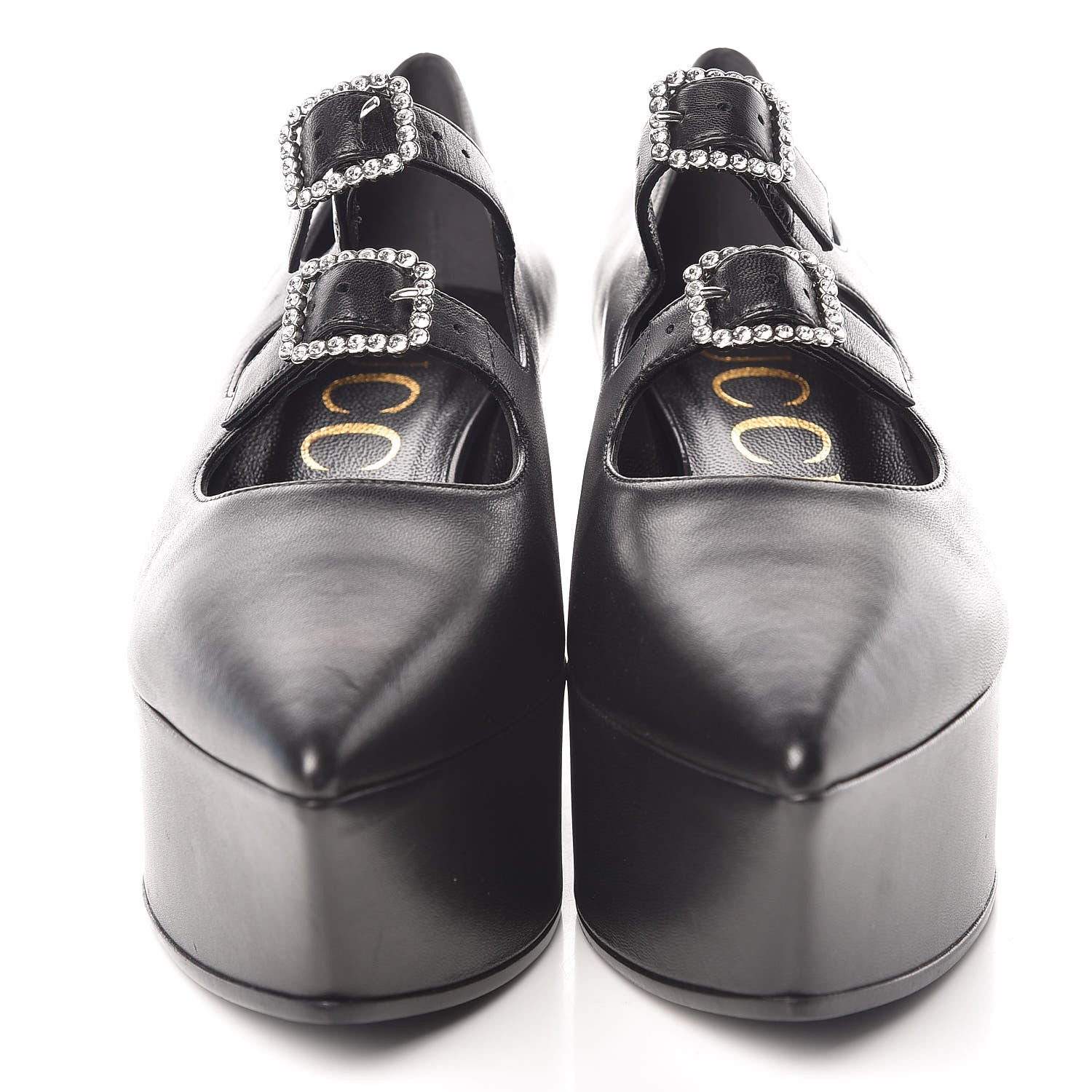 Gucci Nappa Liv Mary Jane Platform Loafers 38 Black 2 of 8