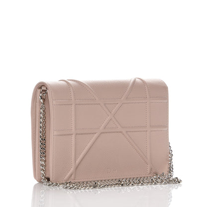 Christian Dior Grained Calfskin Diorama Wallet on Chain Pouch Rose Poudre 3 of 8