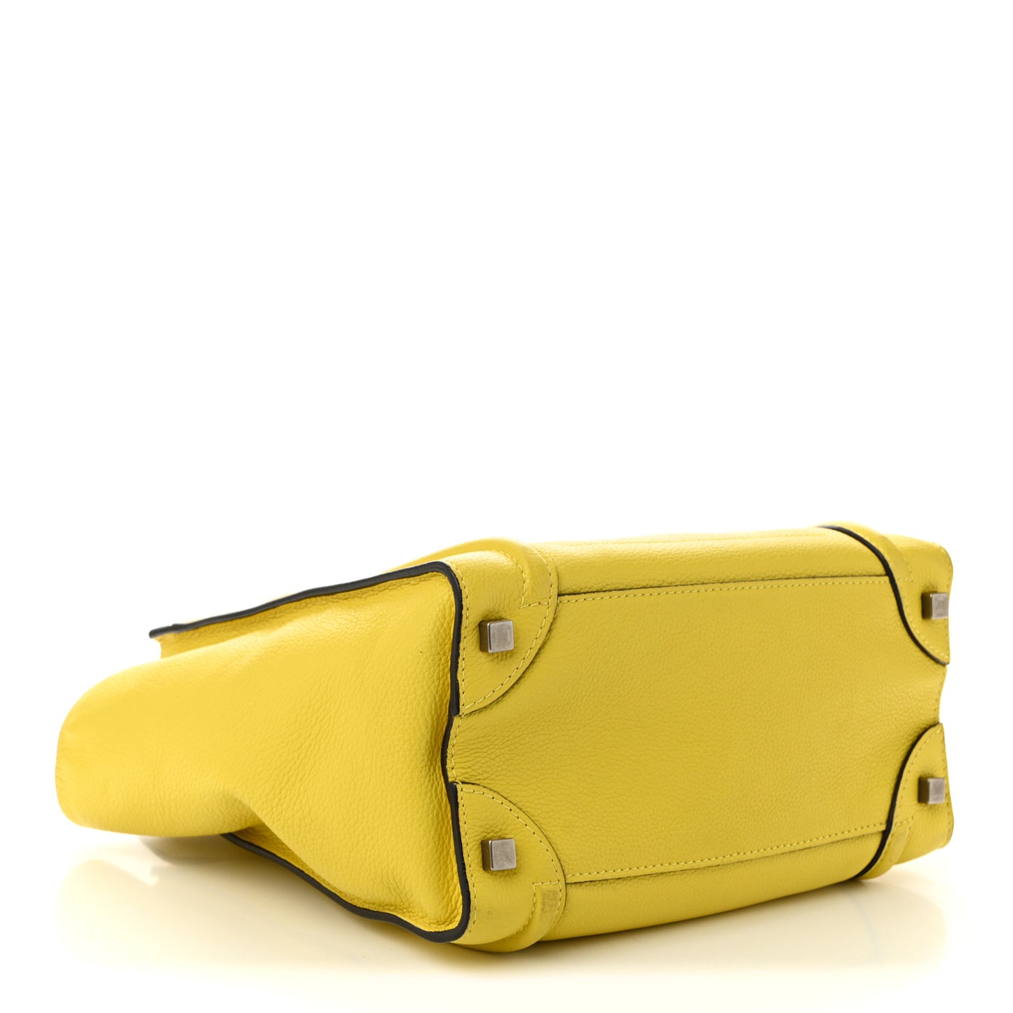 Drummed Calfskin Micro Luggage Citron