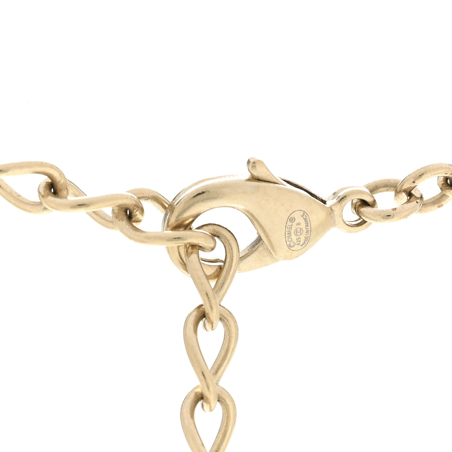 Chanel Metal Crystal Logo Star Necklace Gold 5 of 6