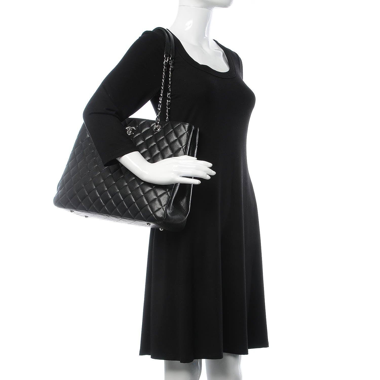 Chanel Caviar Quilted Large Shopping Tote Black 2 of 9