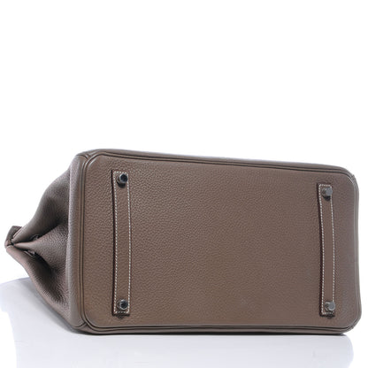 Hermes Taurillon Clemence Birkin 35 Etoupe 4 of 10