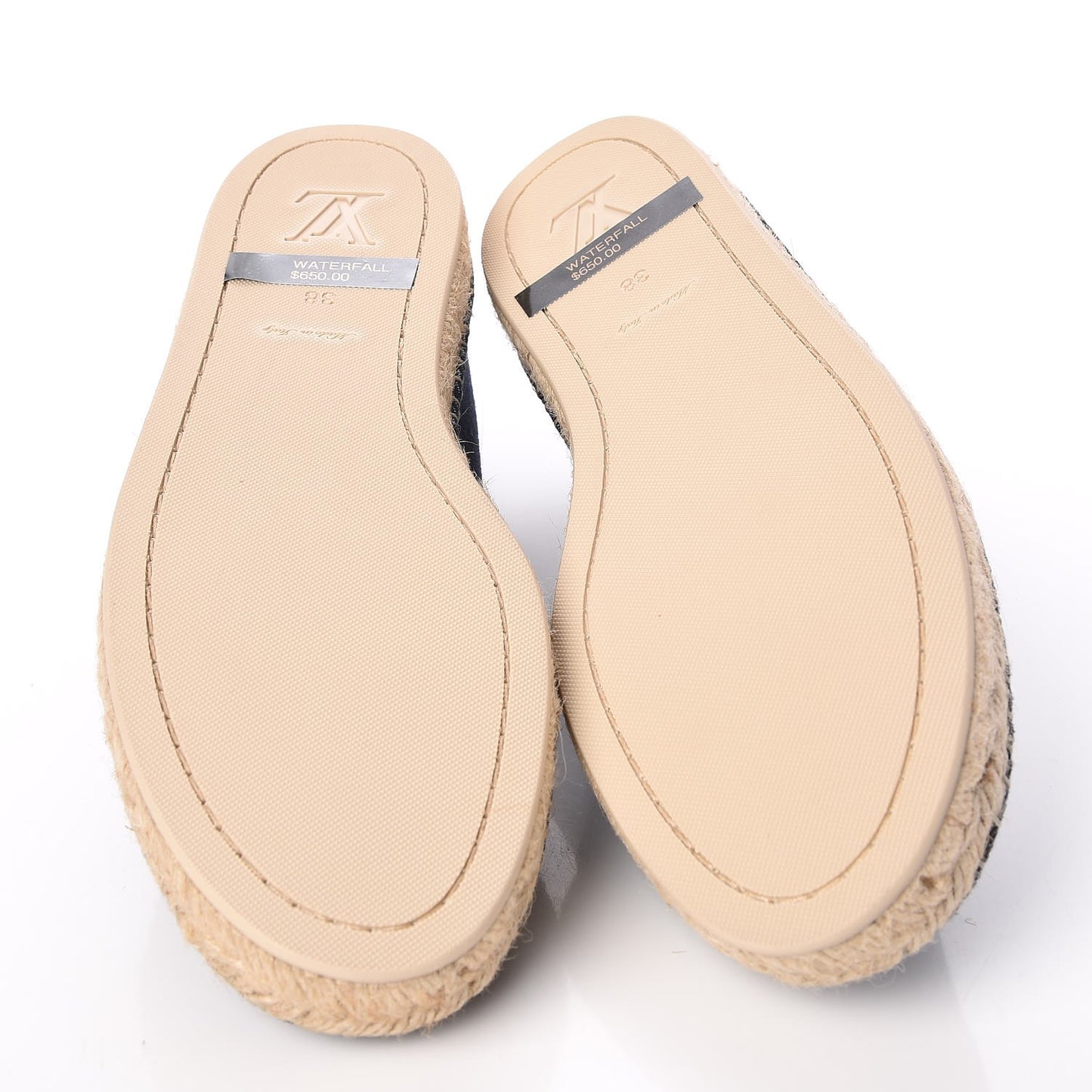 Canvas Waterfall Espadrille Flats 38 Marine