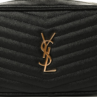 Saint Laurent Grain De Poudre Matelasse Monogram Mini Lou Camera Bag Black 7 of 10