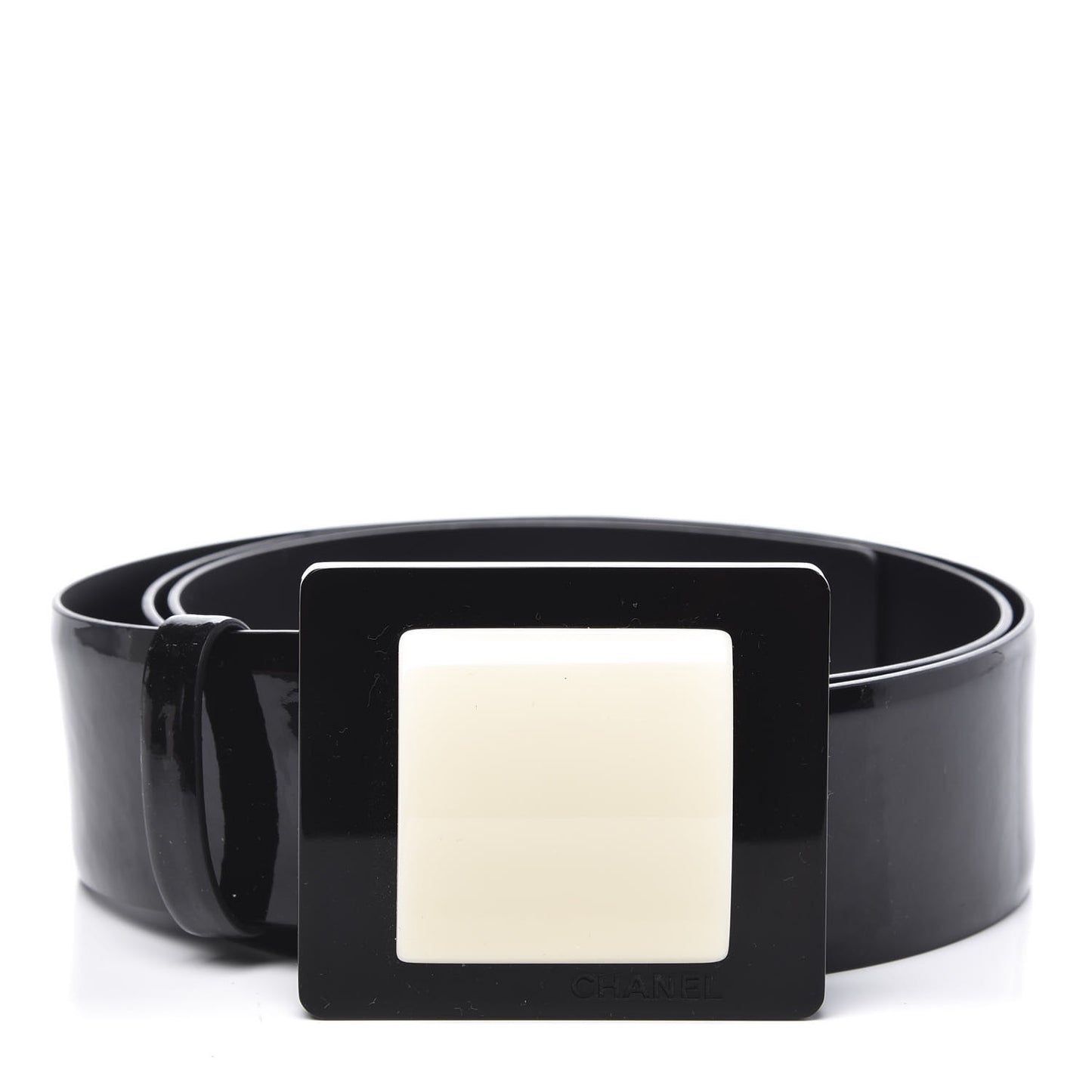 Patent Resin Belt 110 44 Black White