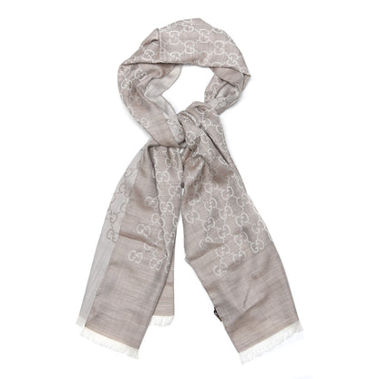Gucci Wool Silk GG Monogram GGNat Scarf Sand 1 of 5